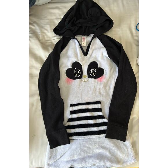 Justice fleece hooded panda nightgown size 8 - Picture 1 of 2